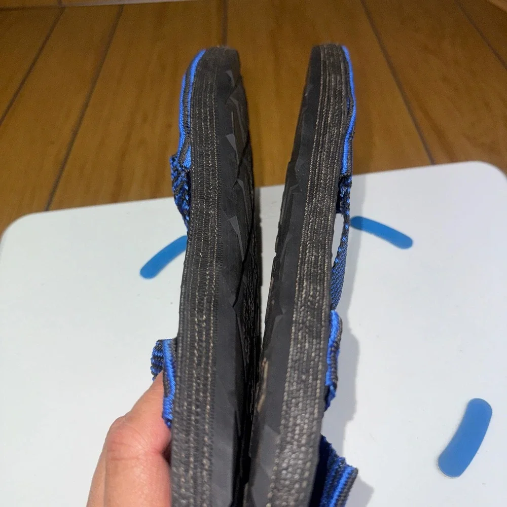Alpargatas Blue Striped Elastic Slip On Sandals nylon y tire soles venezuela‎